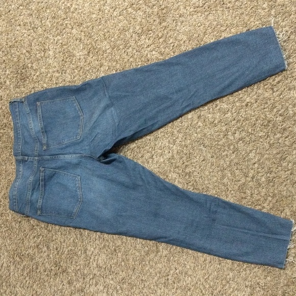 #706J. CREW 10" High Rise Skinny Women's Jeans with Raw Hem. Medium Wash. 30 - Picture 10 of 10